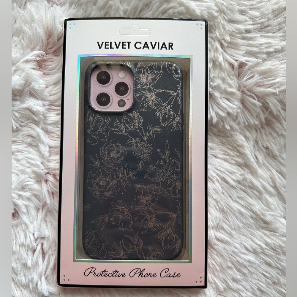 Velvet Caviar Floral Rose Gold Chrome iPhone 12 Pro Max case